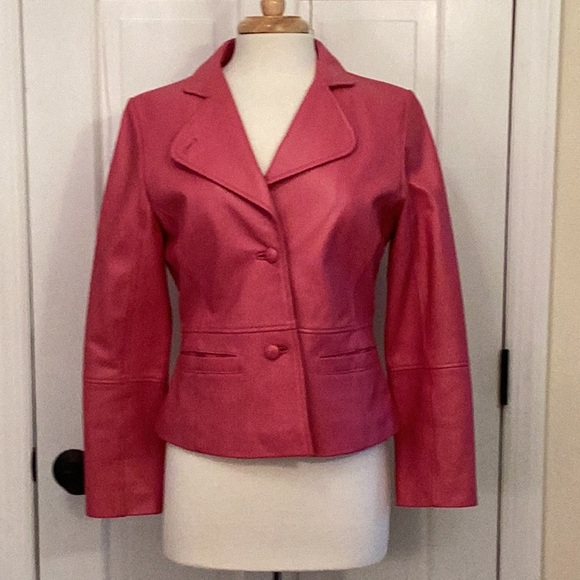 Sue Bristol Size 8 Pink Leather Jacket. - Picture 2 of 13